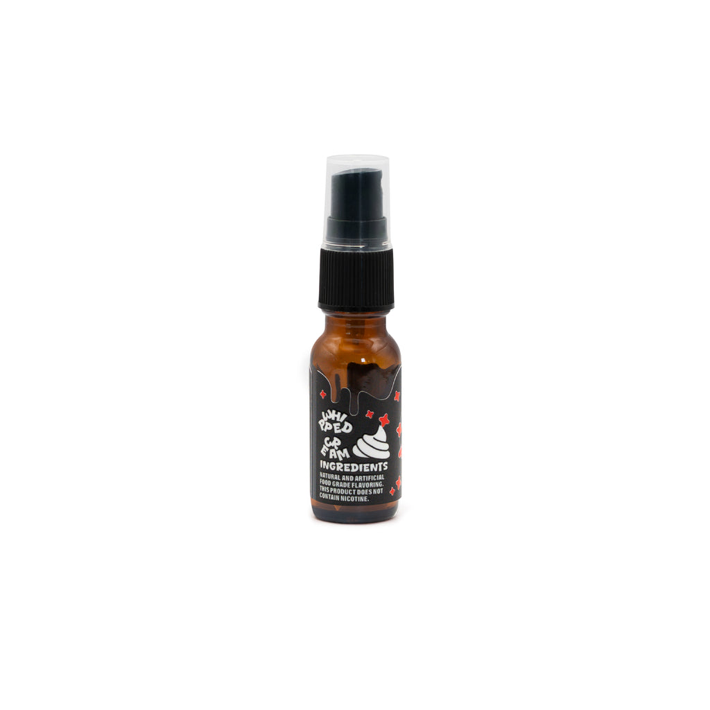Whipped cream terpene spray bottle with sweet dessert fragrance