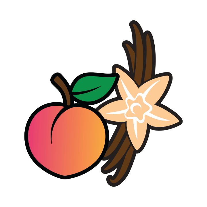 Vanilla peach terpene spray bottle with sweet peach vanilla scent